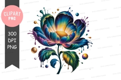 Vibrant blue flower clipart png Product Image 1