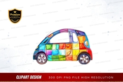 Colorful mosaic car clipart png Product Image 1