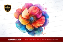 Colorful flower clipart png Product Image 1