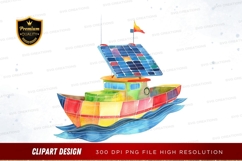 Colorful solar-powered boat Product Image 1