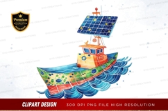 Solar-powered boat clipart png Product Image 1