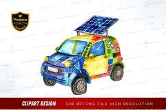 Colorful solar-powered car clipart png Product Image 1