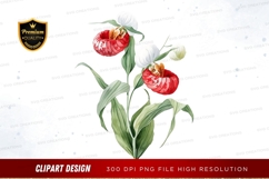 Red and white orchids clipart png Product Image 1