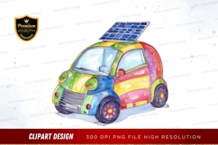 Colorful solar-powered car clipart png Product Image 1
