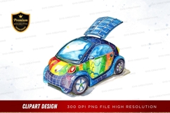 Colorful electric car clipart png Product Image 1
