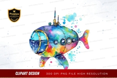 Colorful submarine clipart png Product Image 1