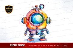 Colorful robot diver clipart png Product Image 1