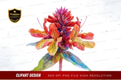 Colorful exotic flower clipart png Product Image 1