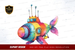 Colorful steampunk fish clipart png Product Image 1