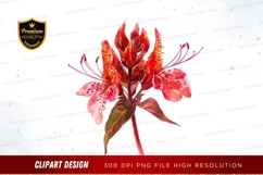 Vibrant red and pink flowers clipart png Product Image 1