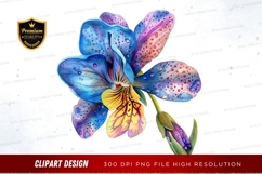 Colorful orchid flower clipart png Product Image 1