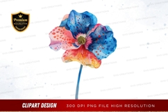 Watercolor poppy flower clipart png Product Image 1