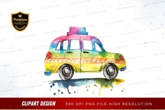 Colorful taxi clipart png Product Image 1
