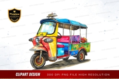 Colorful tuk-tuk clipart png Product Image 1