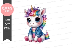 Colorful unicorn clipart png Product Image 1