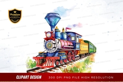 Vintage steam locomotive clipart png Product Image 1