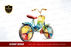 Colorful vintage bicycle clipart png Product Image 1