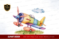 Colorful vintage airplane clipart png Product Image 1