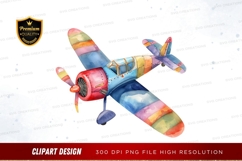 Colorful propeller airplane clipart png Product Image 1