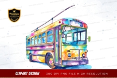 Colorful trolley clipart png Product Image 1