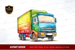 Colorful truck clipart png Product Image 1
