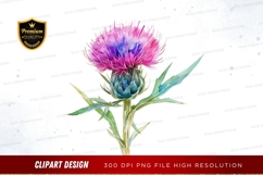 Vibrant thistle flower clipart png Product Image 1