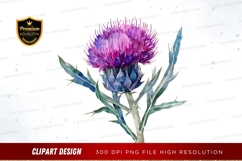 Purple thistle flower clipart png Product Image 1