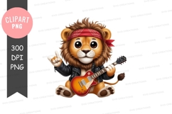 Rockstar lion clipart png Product Image 1