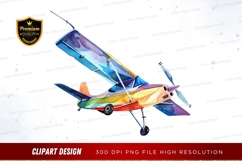 Colorful biplane clipart png Product Image 1