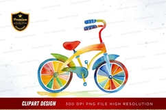 Colorful children's bicycle clipart png Product Image 1