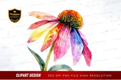Vibrant rainbow flower clipart png Product Image 1