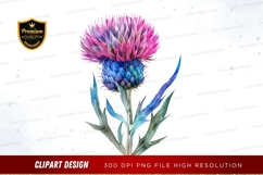 Vibrant thistle flower clipart png Product Image 1