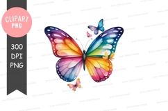 Colorful butterfly clipart png Product Image 1