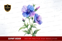 Blue and purple flowers clipart png Product Image 1