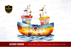 Colorful fishing boats on water Product Image 1