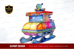 Whimsical train clipart png Product Image 1