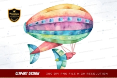 Colorful airship clipart png Product Image 1