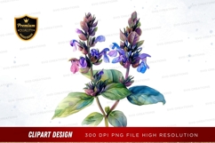 Watercolor illustration of purple and blue flowers Product Image 1