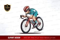 Cyclist in action clipart png Product Image 1