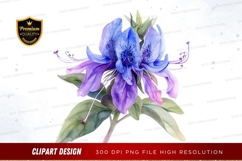Blue and purple flower clipart png Product Image 1