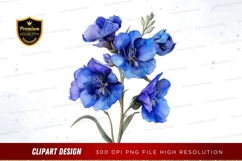 Blue delphinium flowers clipart png Product Image 1