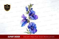 Blue delphinium flowers clipart png Product Image 1