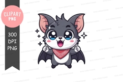 Cute cartoon bat clipart png Product Image 1
