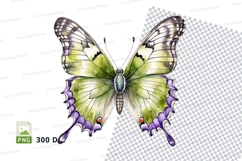 Green and purple butterfly clipart png Product Image 1