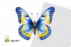 Blue and yellow butterfly clipart png Product Image 1