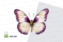 Purple and white butterfly clipart png Product Image 1