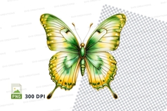 Green and yellow butterfly clipart png Product Image 1