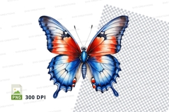 Beautiful blue and red butterfly clipart png Product Image 1