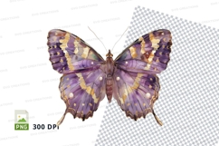 Elegant purple and gold butterfly clipart png Product Image 1