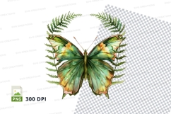 Green butterfly with fern fronds Product Image 1